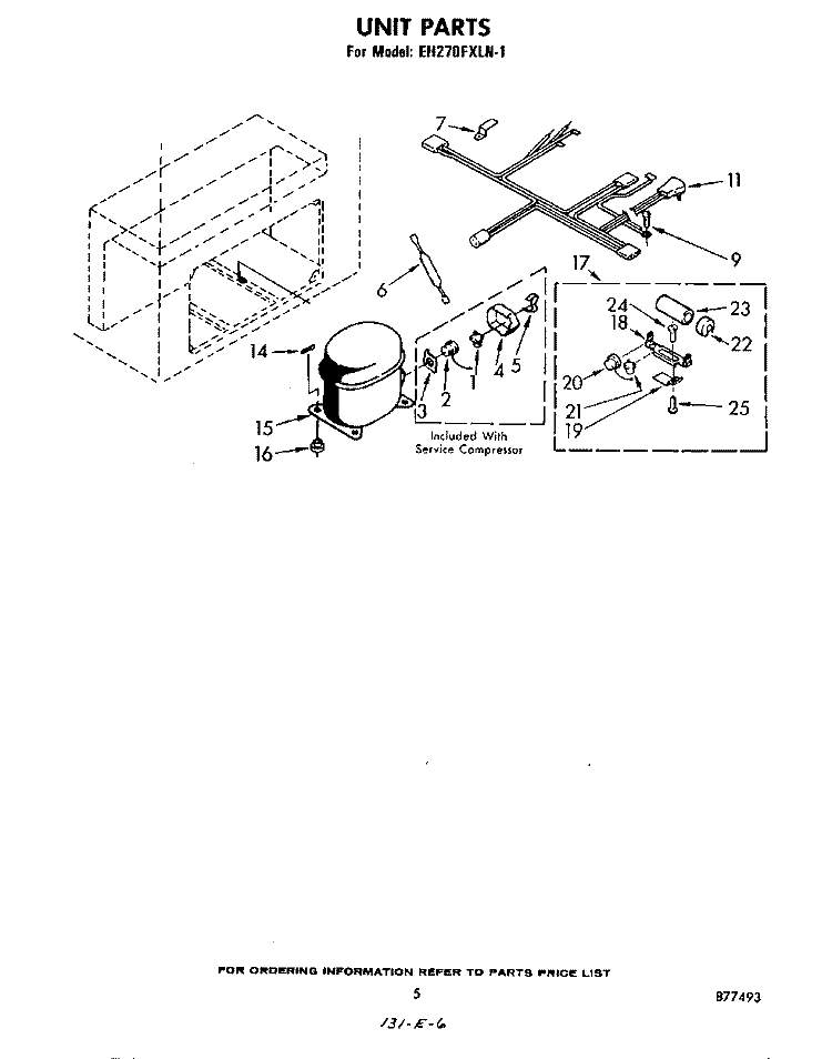 SECTION Diagram and Parts List for EH270FXLN1  Whirlpool Freezer
