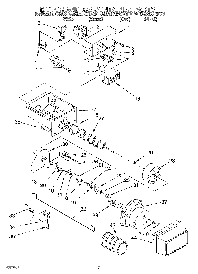 AIR FLOW Diagram and Parts List for KSRS27QGBT03  KitchenAid Refrigerator