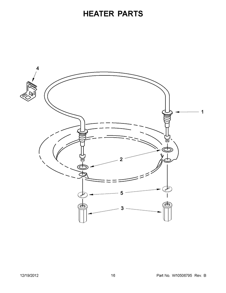 HEATER PARTS Diagram and Parts List for WDF530PSYB3  Whirlpool Dishwasher
