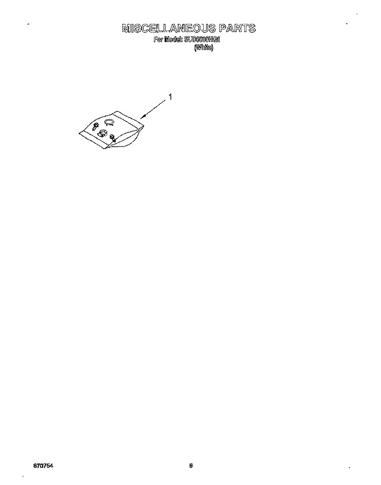 MISCELLANEOUS, LIT/OPTIONAL Diagram and Parts List for SUD6000HQ0  Whirlpool Dishwasher
