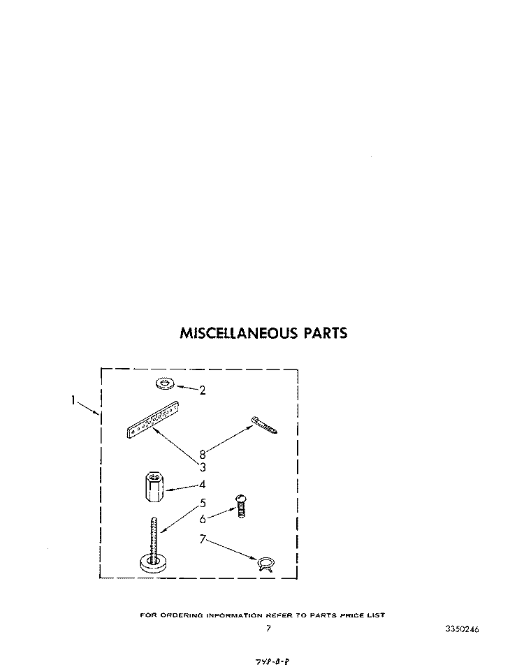MISCELLANEOUS Diagram and Parts List for LA7800XSW2  Whirlpool Washer