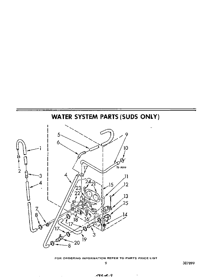 WATER SYSTEM (SUDS ONLY) Diagram and Parts List for LA5805XPW1  Whirlpool Washer