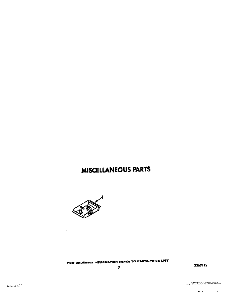 MISCELLANEOUS Diagram and Parts List for DU8950XX0  Whirlpool Dishwasher