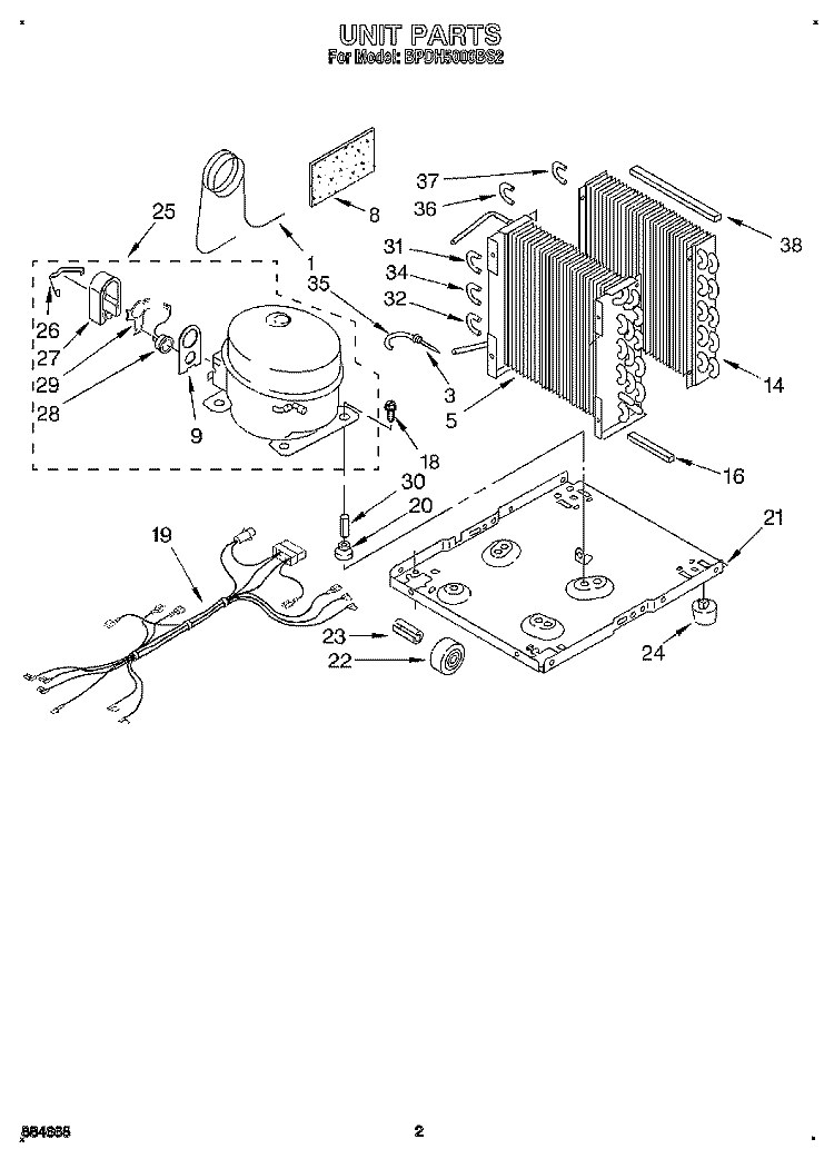 SECTION Diagram and Parts List for BPDH5000BS2  KitchenAid Dehumidifier