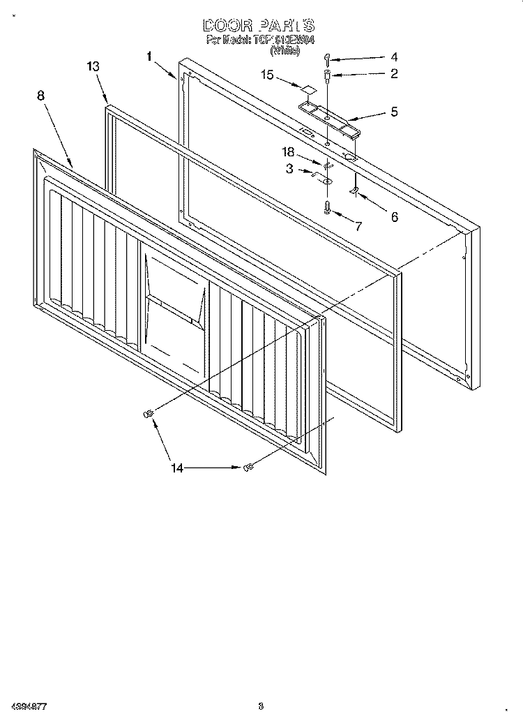 SECTION Diagram and Parts List for TCF1510EW04  Whirlpool Freezer