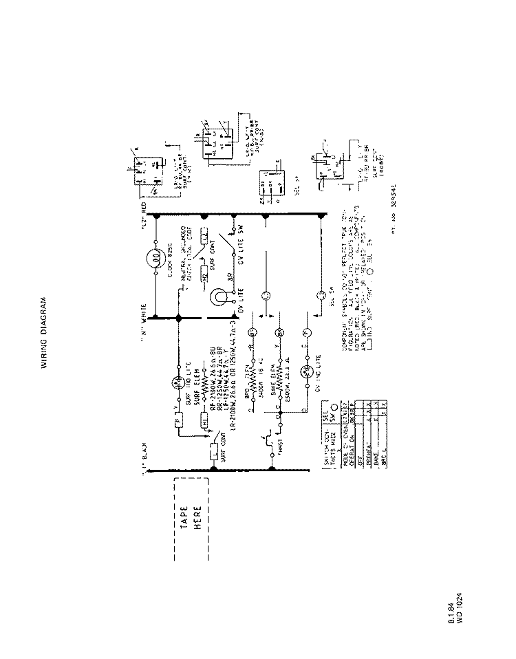 WIRING DIAGRAM Diagram and Parts List for 2453W9A  Roper Range