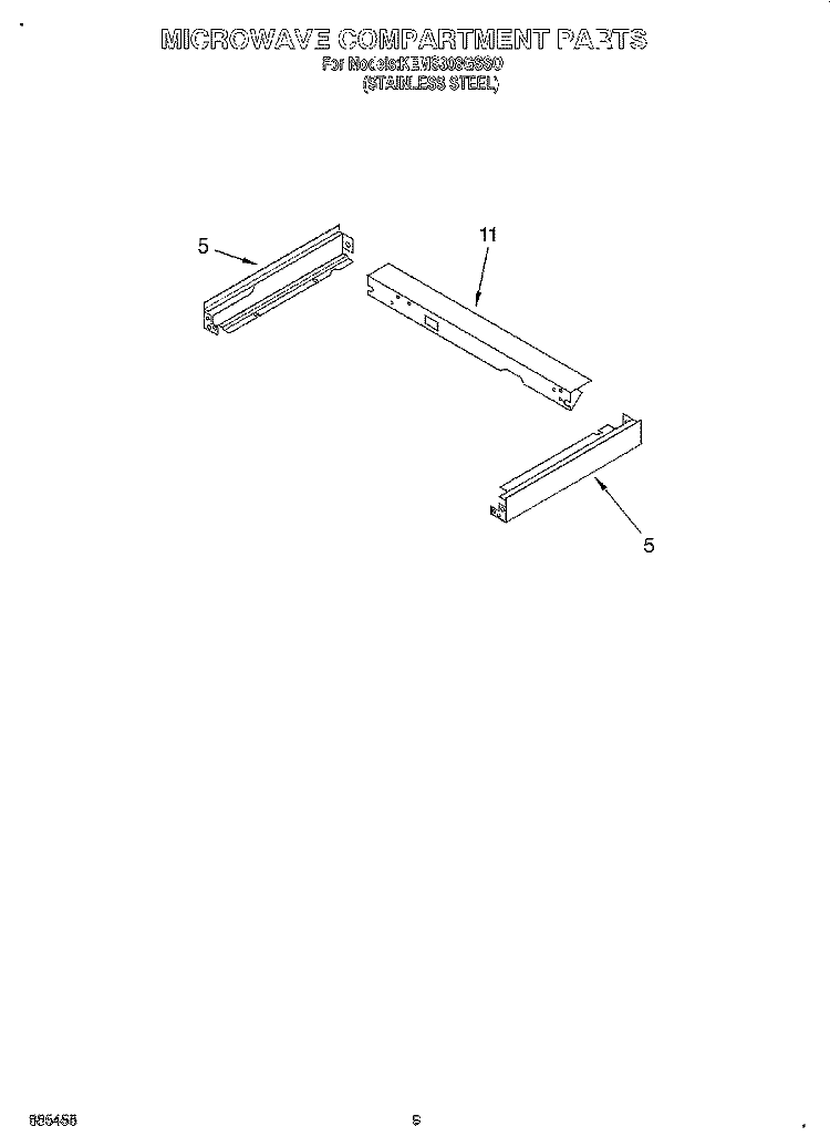 MICROWAVE COMPARTMENT Diagram and Parts List for KEMS308GSS0  KitchenAid Microwave Oven Combo
