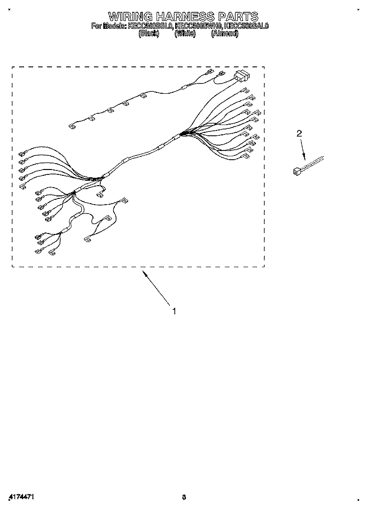 SECTION Diagram and Parts List for KECC560BWH0  KitchenAid Cooktop