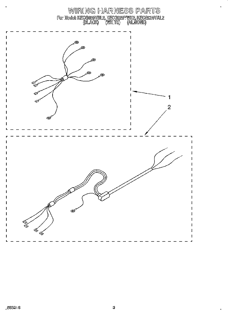 SECTION Diagram and Parts List for KECG020YBL2  KitchenAid Cooktop