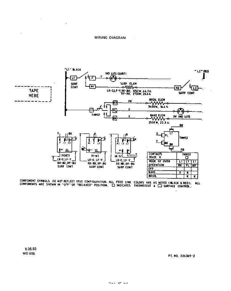 WIRING DIAGRAM Diagram and Parts List for F5057W0  Roper Range