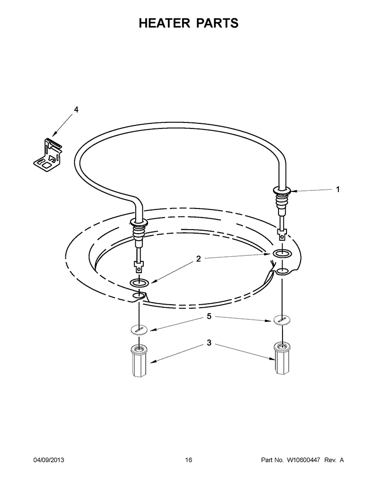 HEATER PARTS Diagram and Parts List for WDF530PLYM5  Whirlpool Dishwasher