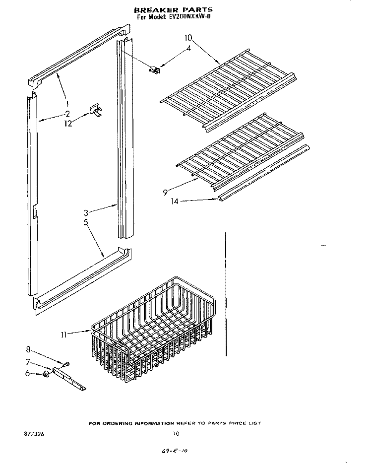 BREAKER Diagram and Parts List for EV200NXKW0  Whirlpool Freezer