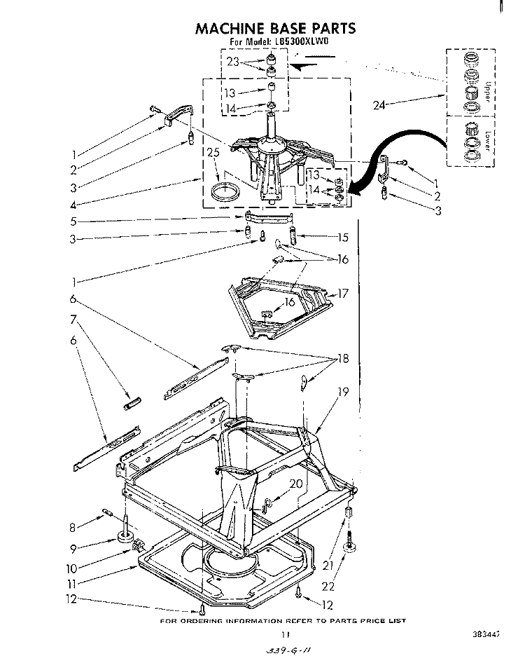 MACHINE BASE Diagram and Parts List for LB5300XLW0  Whirlpool Washer