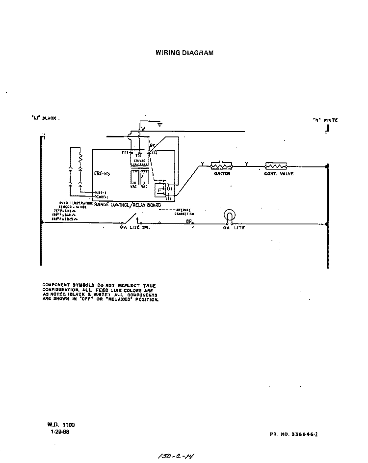 WIRING DIAGRAM Diagram and Parts List for B4457B0  Roper Range