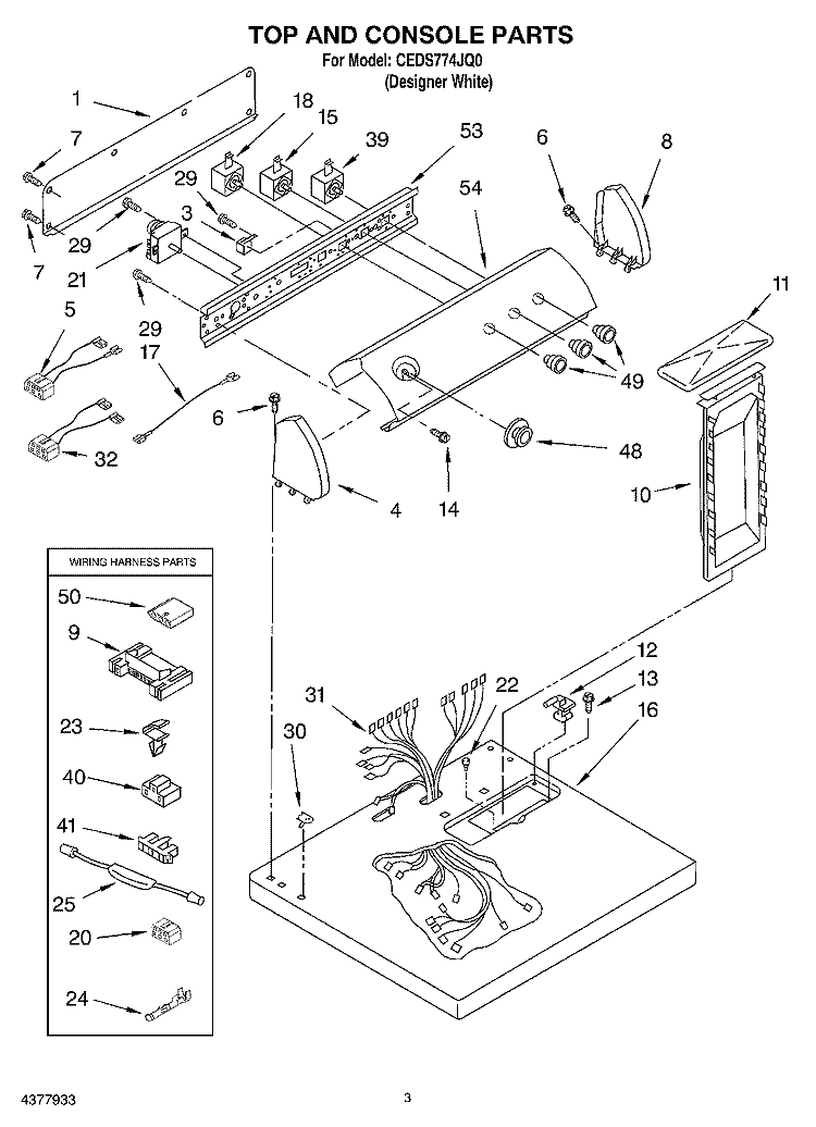 SECTION Diagram and Parts List for CEDS774JQ0  Crosley Dryer
