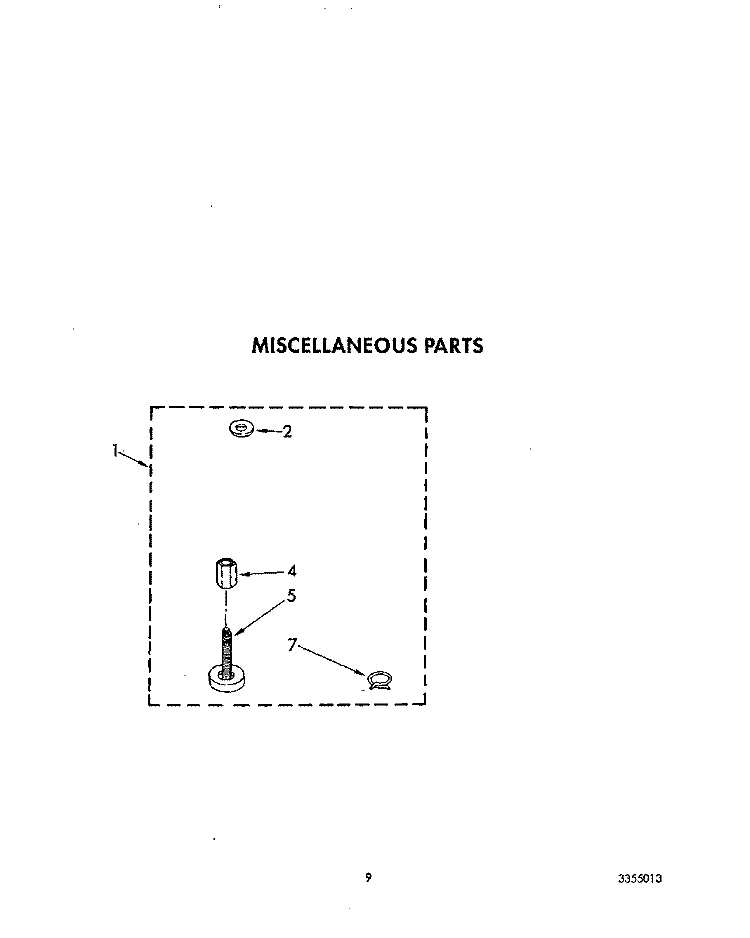 MISCELLANEOUS Diagram and Parts List for CA2452XWN0  Whirlpool Washer