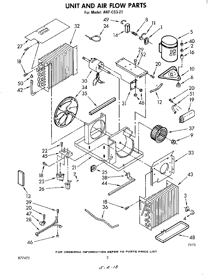 SECTION Diagram and Parts List for AHFC6321  Whirlpool Air Conditioner