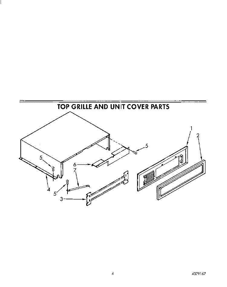 TOP GRILLE AND UNIT COVER Diagram and Parts List for KSSS42DAX03  KitchenAid Refrigerator