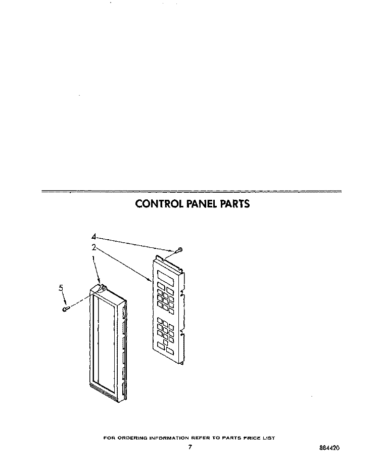 CONTROL PANEL Diagram and Parts List for KCMS135SBL5  KitchenAid Microwave