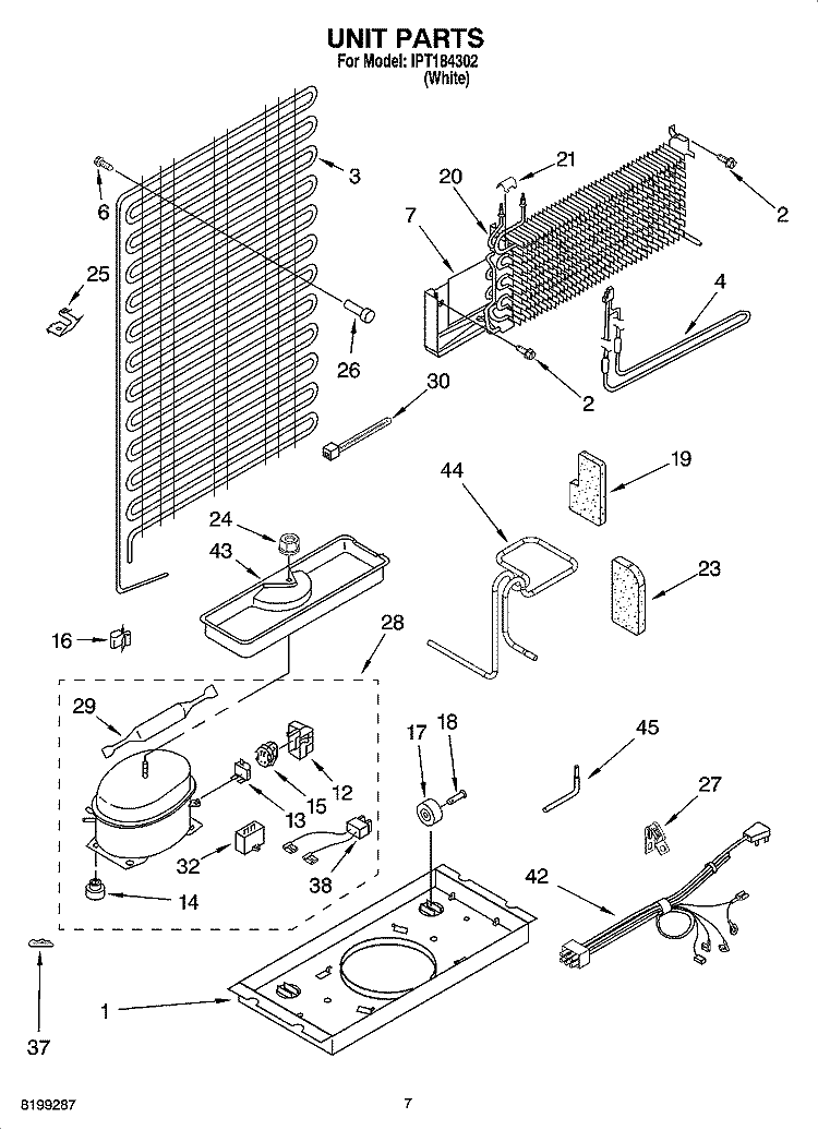 UNIT PARTS Diagram and Parts List for IPT184302  Inglis Refrigerator