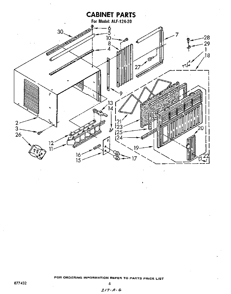 SECTION Diagram and Parts List for ALF12420  Whirlpool Air Conditioner