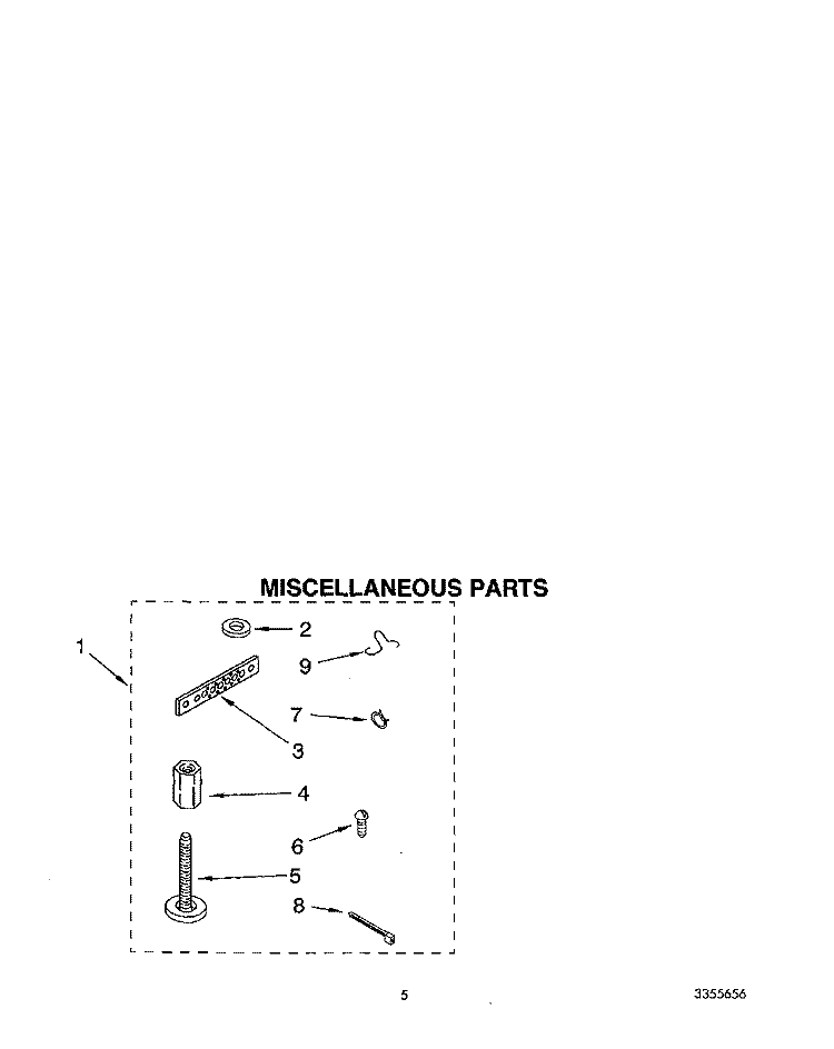 MISCELLANEOUS Diagram and Parts List for LA8800XTM1  Whirlpool Washer