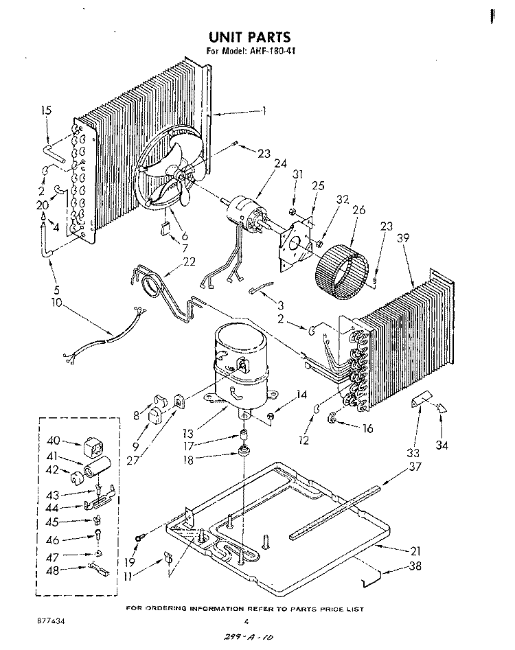 UNIT Diagram and Parts List for AHF18041  Whirlpool Air Conditioner