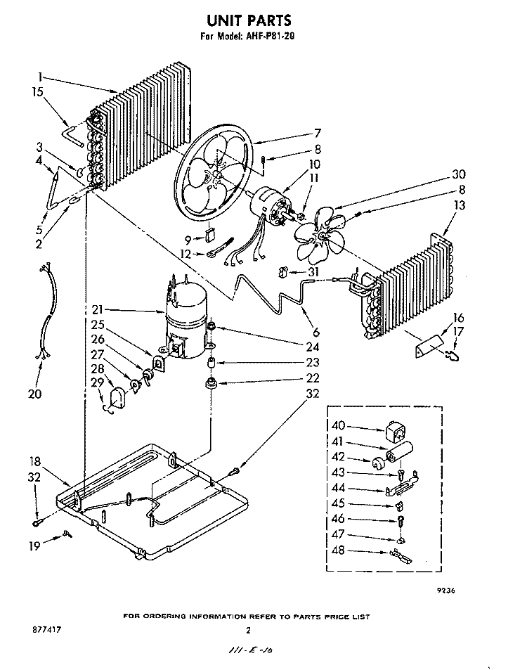 SECTION Diagram and Parts List for AHFP8120  Whirlpool Air Conditioner