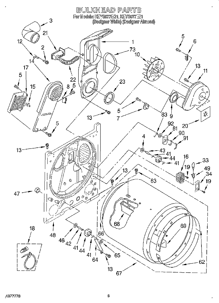 SECTION Diagram and Parts List for KEYS677EQ1  KitchenAid Dryer