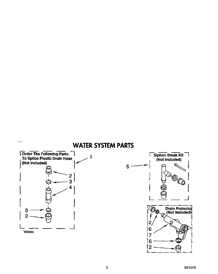 WATER SYSTEM Diagram and Parts List for RAX5133AG0  Roper Washer