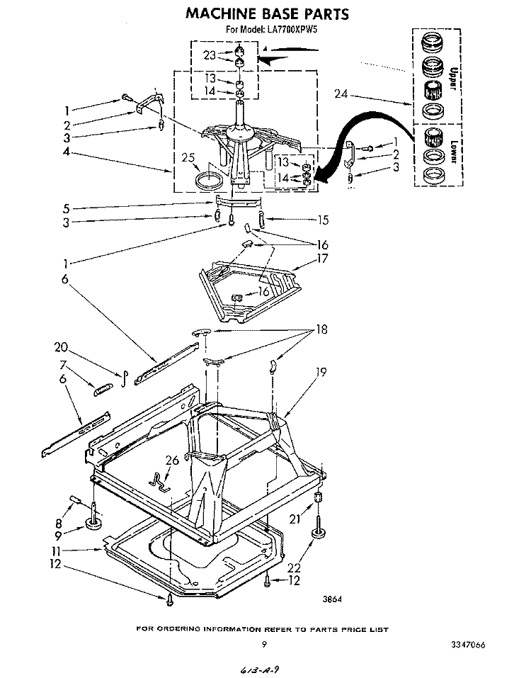 MACHINE BASE Diagram and Parts List for LA7700XPW5  Whirlpool Washer
