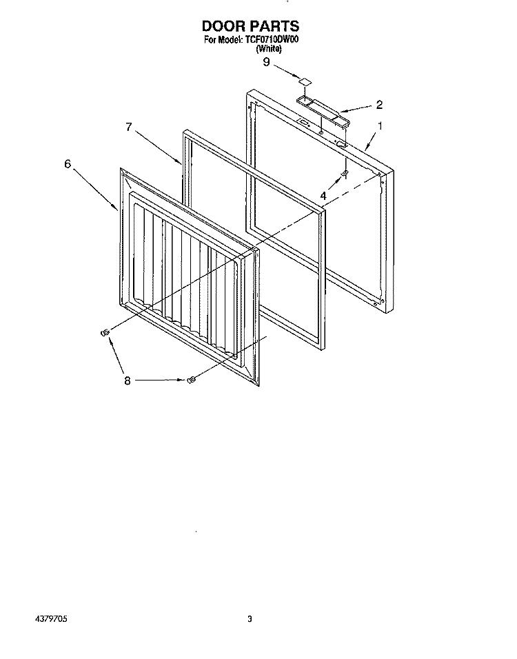 SECTION Diagram and Parts List for TCF1510DW00  Whirlpool Freezer