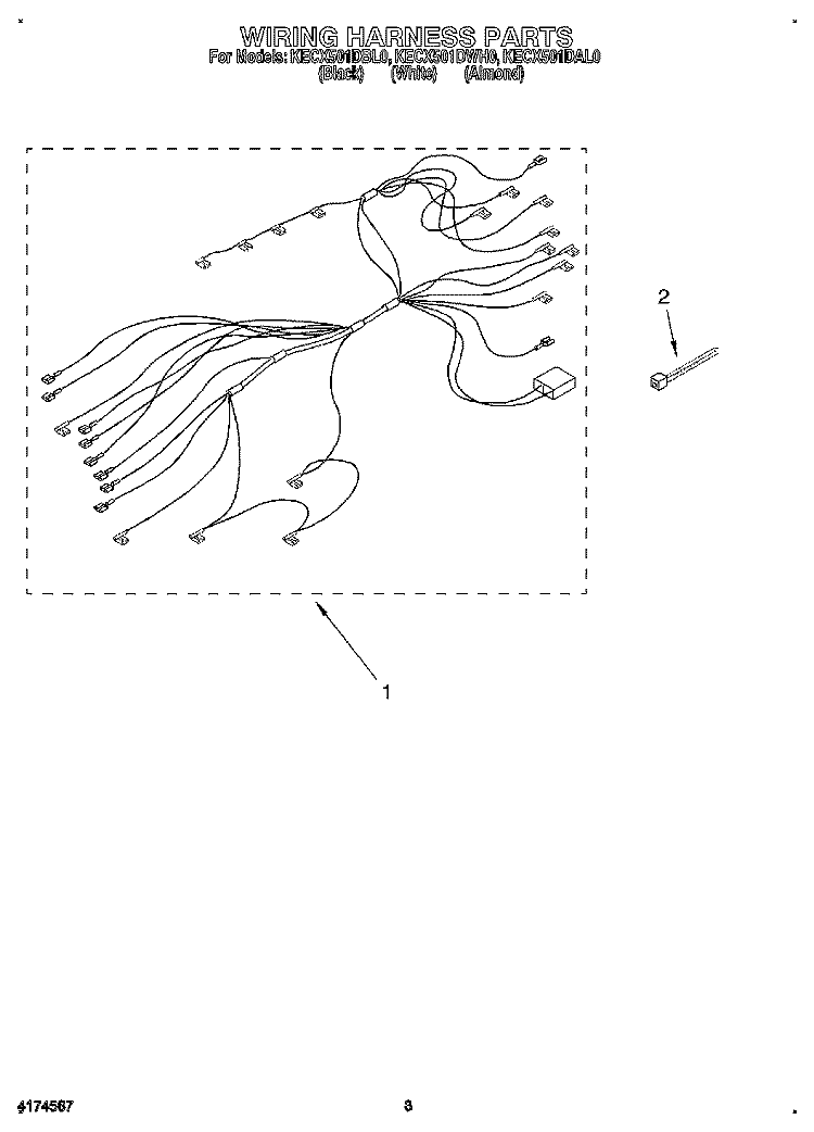 SECTION Diagram and Parts List for KECX501DAL0  KitchenAid Cooktop