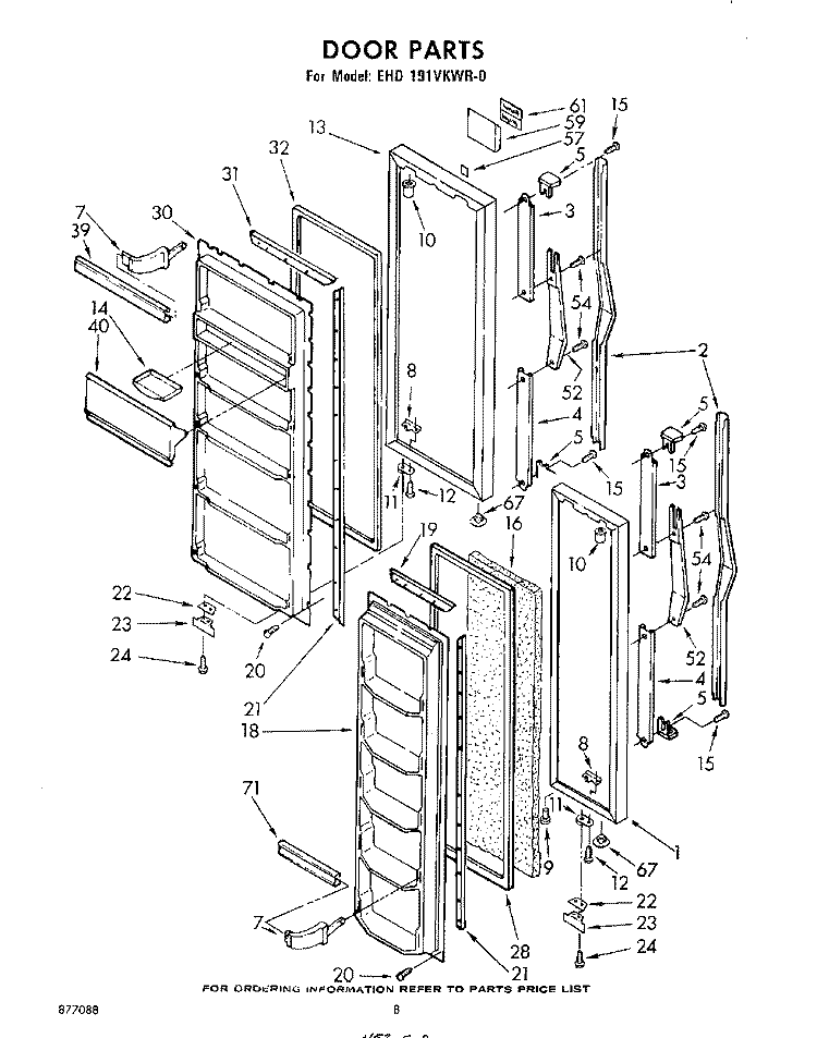 DOOR , LIT/OPTIONAL Diagram and Parts List for EHD191VKWR0  Whirlpool Refrigerator