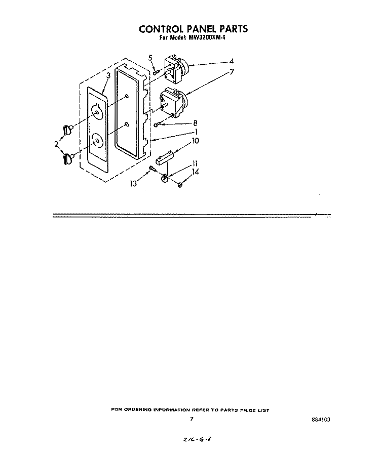 CONTROL , LITERATURE AND OPTIONAL Diagram and Parts List for MW3200XM1  Whirlpool Microwave