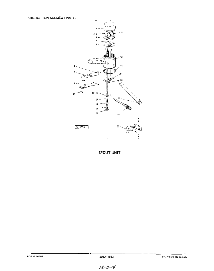 SECTION Diagram and Parts List for KIH160  KitchenAid Miscellaneous