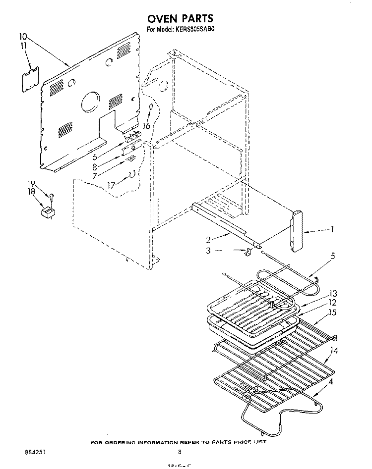 OVEN , LITERATURE AND OPTIONAL Diagram and Parts List for KERS505SWB0  KitchenAid Range