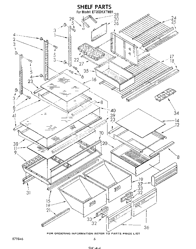 SHELF , LIT/OPTIONAL Diagram and Parts List for ET20DKXTG01  Whirlpool Refrigerator