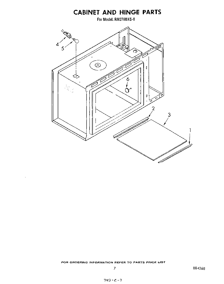 CABINET AND HINGE Diagram and Parts List for RM278BXS0  Whirlpool Microwave Oven Combo