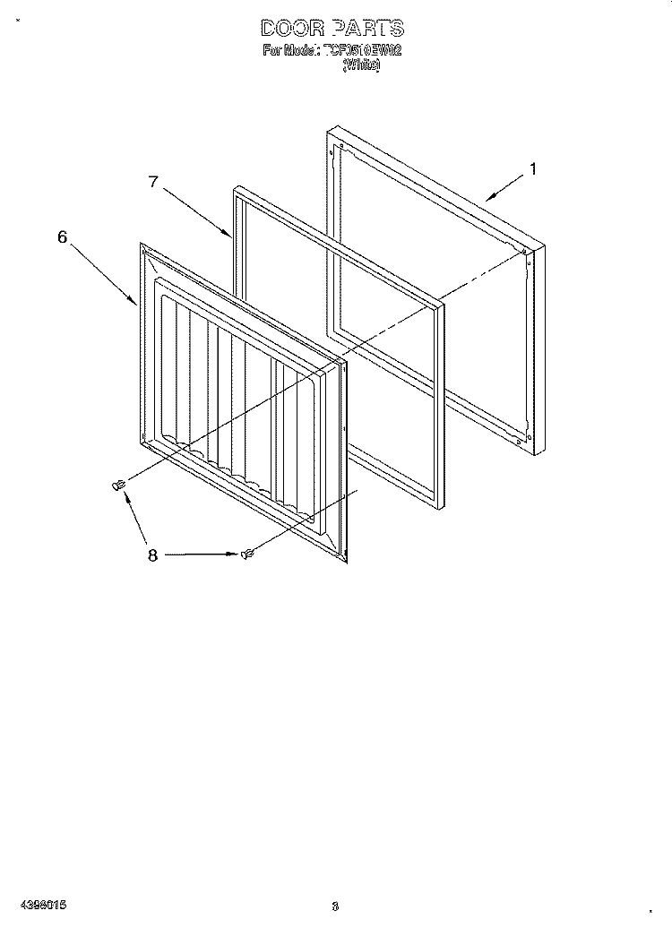 SECTION Diagram and Parts List for TCF0510EW02  Whirlpool Freezer