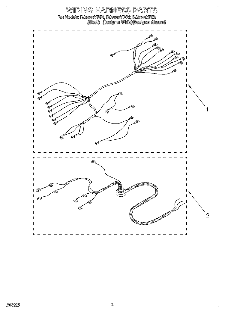 SECTION Diagram and Parts List for RC8646XDB2  Whirlpool Cooktop