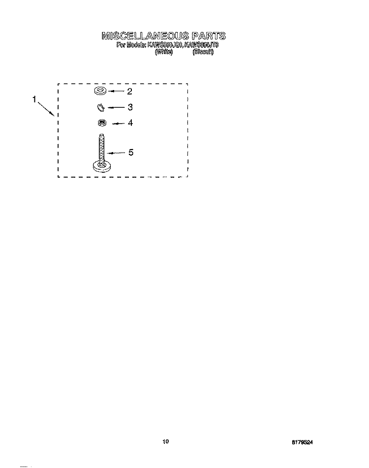 MISCELLANEOUS, OPTIONAL Diagram and Parts List for KAWS850JQ0  KitchenAid Washer