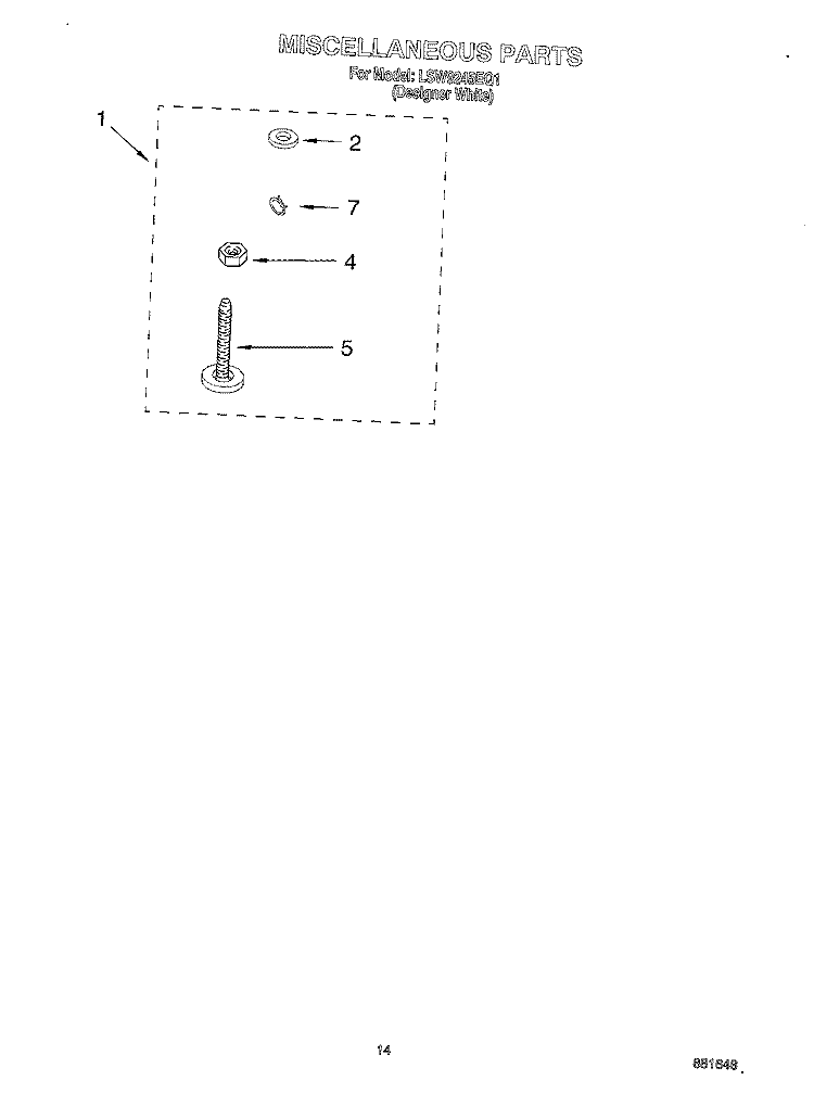 MISCELLANEOUS, OPTIONAL Diagram and Parts List for LSW9245EQ1  Whirlpool Washer