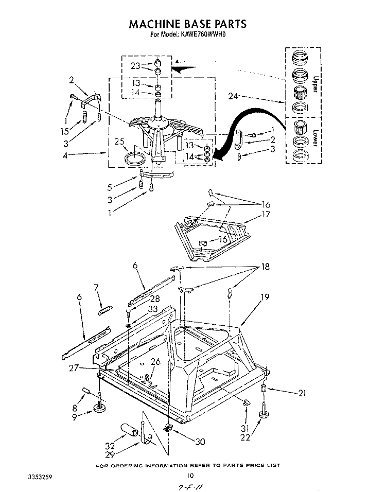 MACHINE BASE Diagram and Parts List for KAWE760WAL0  KitchenAid Washer
