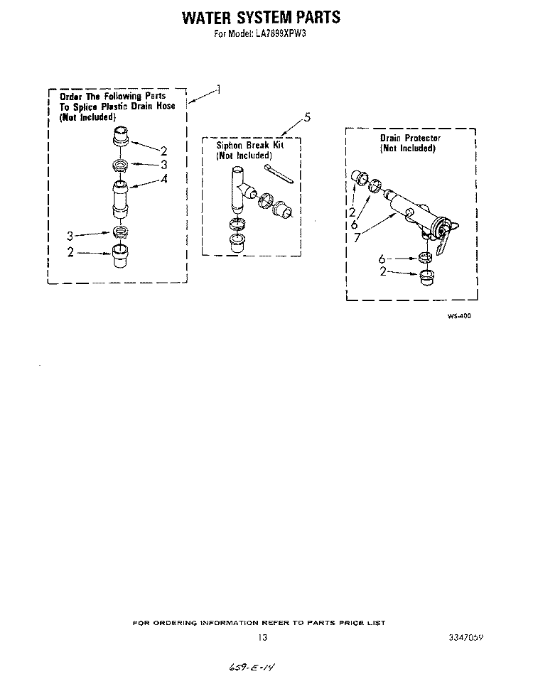 WATER SYSTEM Diagram and Parts List for LA7899XPW3  Whirlpool Washer