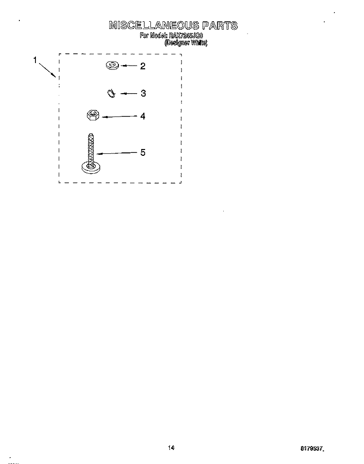 MISCELLANEOUS, OPTIONAL Diagram and Parts List for RAX7245JQ0  Roper Washer
