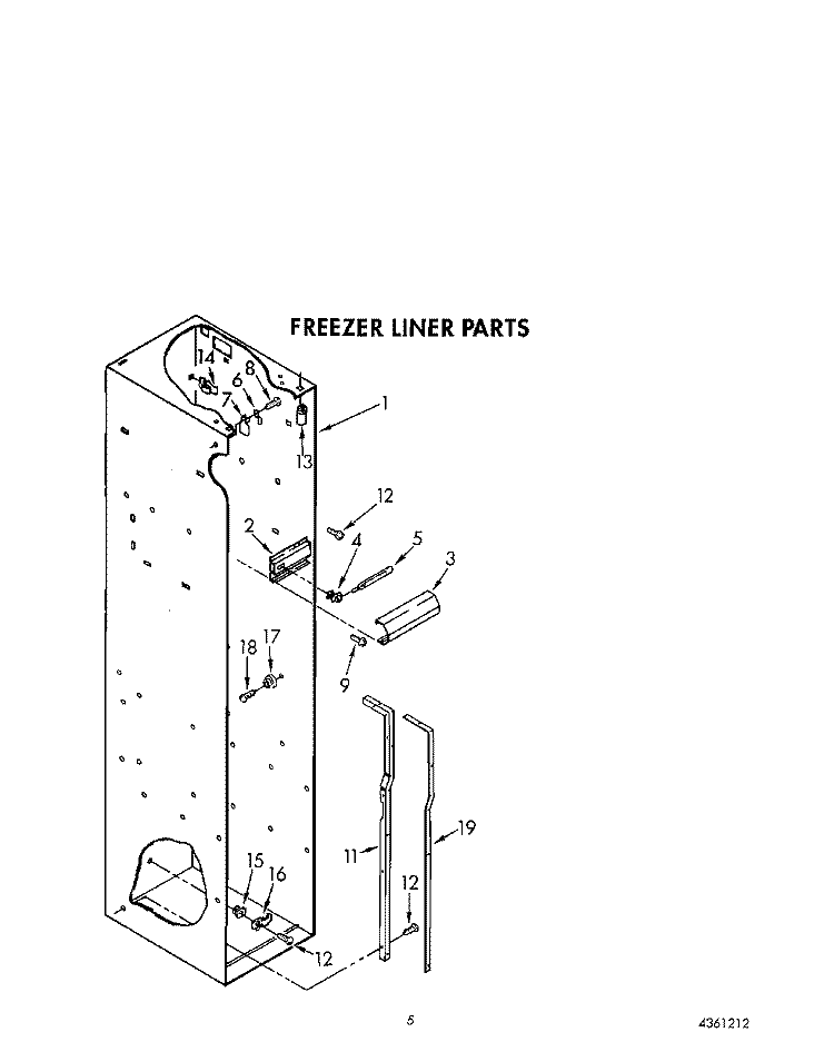 FREEZER LINER Diagram and Parts List for KSSS48MWX01  KitchenAid Refrigerator