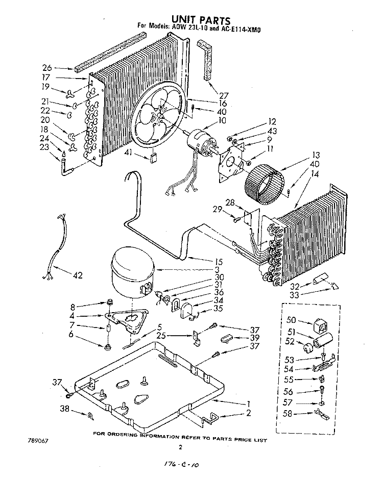 UNIT PARTS Diagram and Parts List for ACE114XM0  Whirlpool Air Conditioner