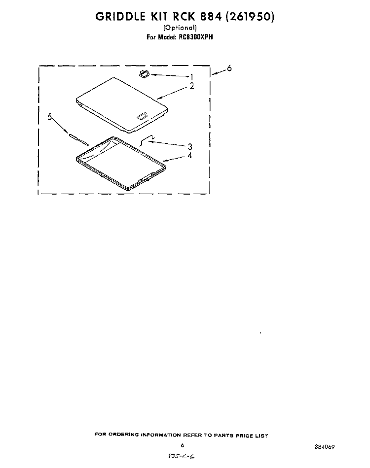 RCK884 Diagram and Parts List for RC8300XPH  Whirlpool Cooktop