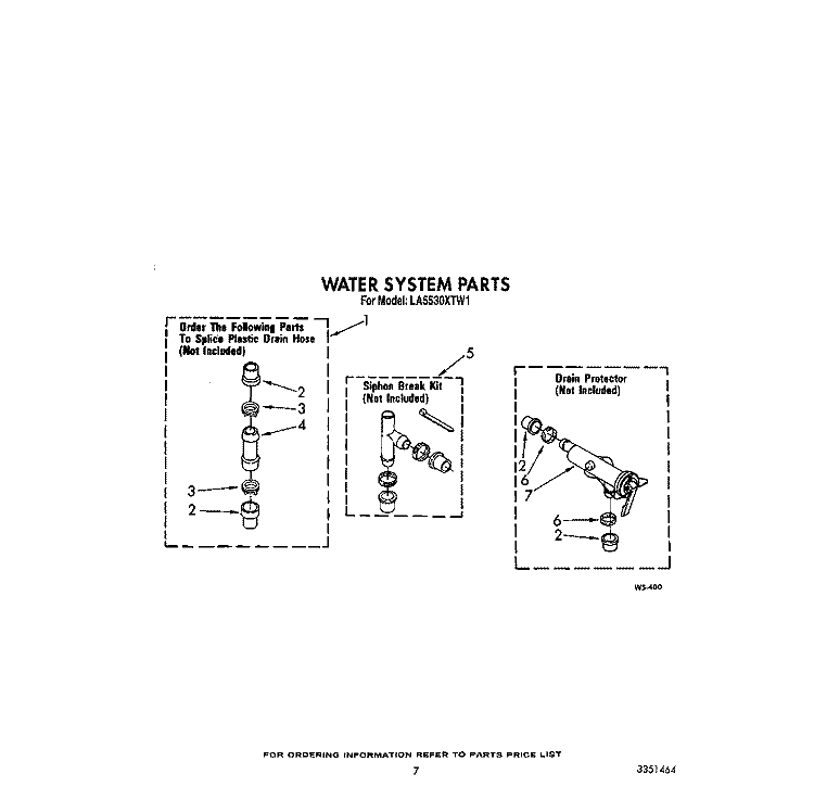 WATER SYSTEM Diagram and Parts List for LA5530XTF1  Whirlpool Washer